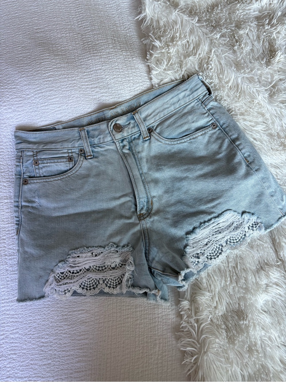 American Eagle lace denim shorts